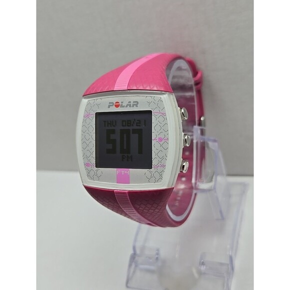 Polar FT4 Pink White Heart Rate Monitor Fitness Watch Tested Working New Battery - Picture 2 of 11